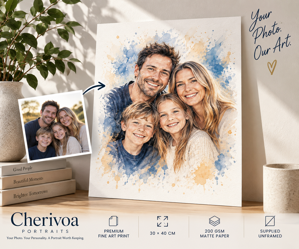 Personalised People Portrait Fine Art Print – 30×40 cm