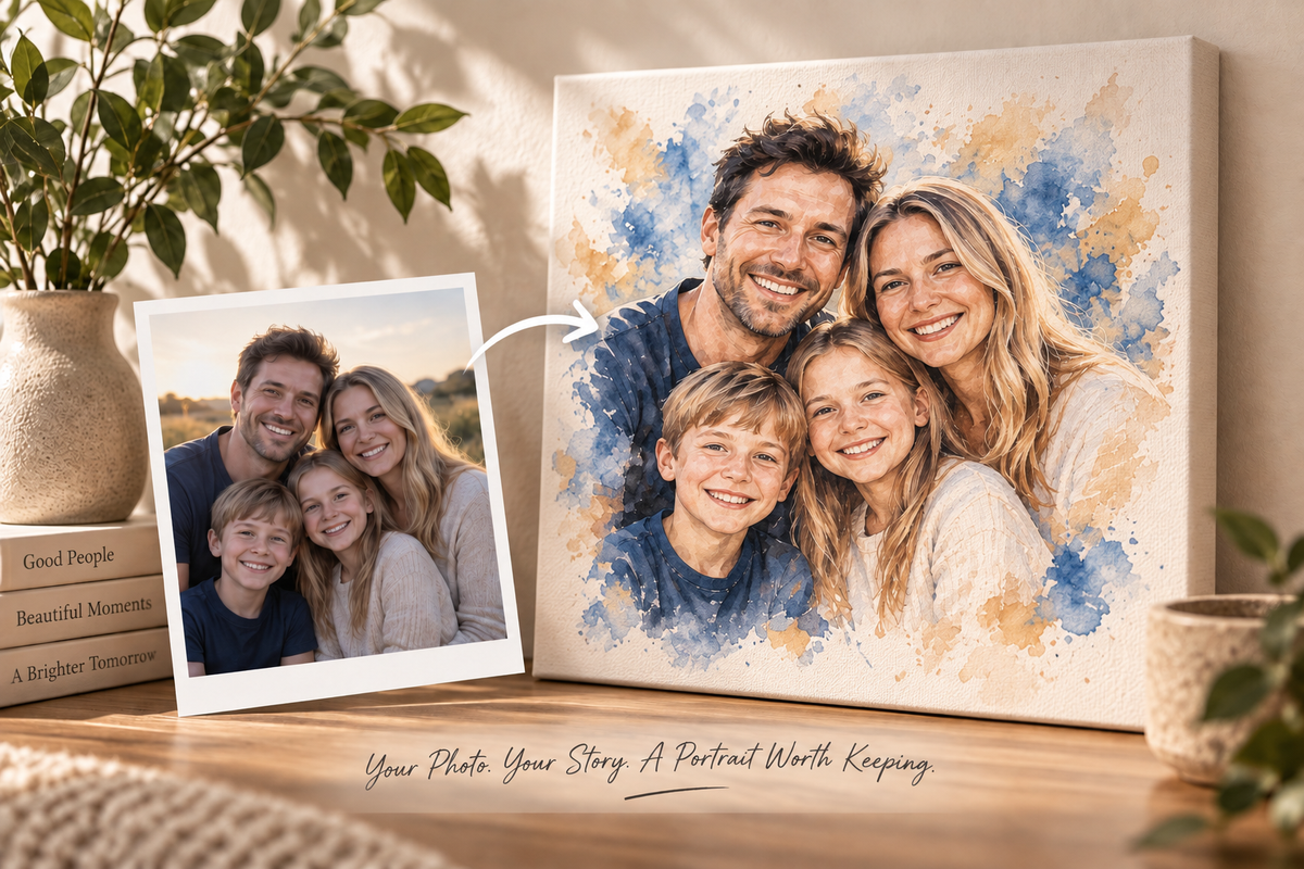 Personalised People Portrait Canvas – 40×50 cm