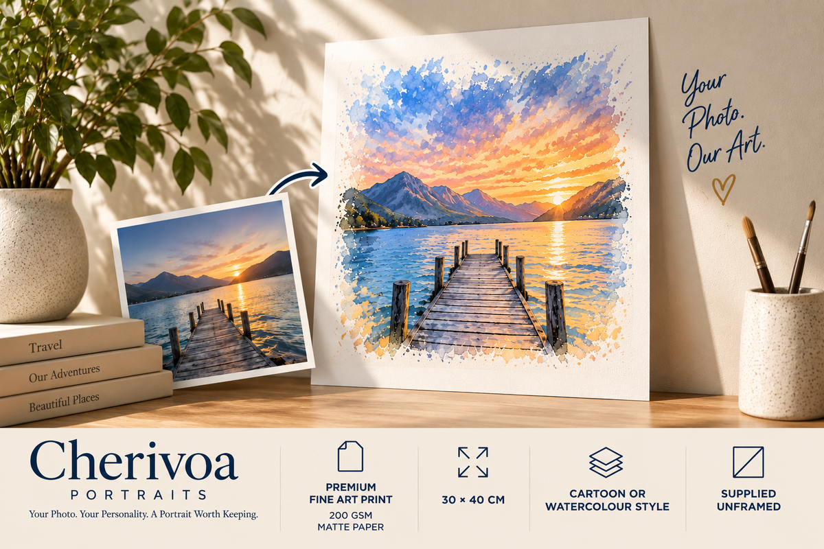 Personalised Places Portrait Fine Art Print – 30×40 cm